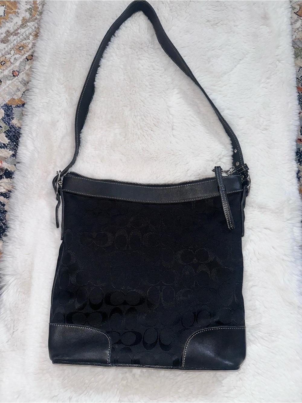 Coach Black Signature Shoulder Bag